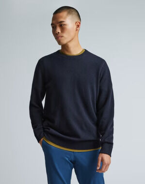 Everlane Mens Grade-A Cashmere Crew Sweater Large Dark Navy Blue NWT
